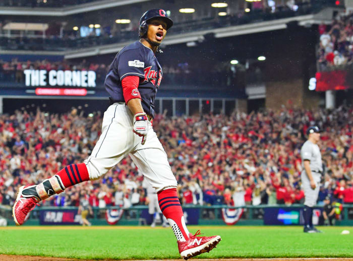 POWER PLAYER: In Game 2 of the 2017 AL Division Series, a year after batting .310 for Cleveland in the World Series, Lindor belted a grand slam to help erase a five-run deficit in a 9–8, 13-inning win over the Yankees.